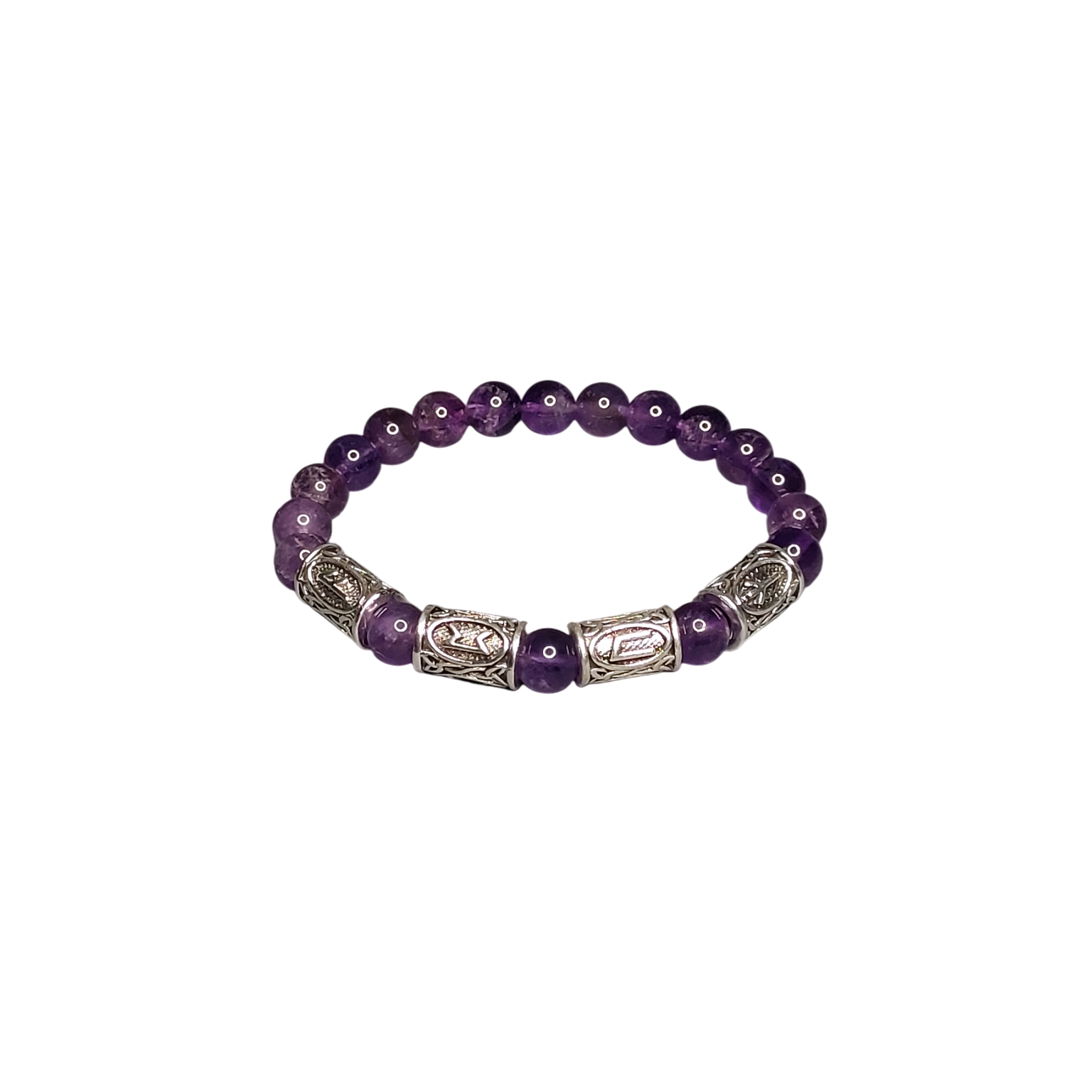 Рунічний браслет з аметистом 